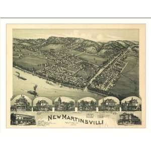 Historic New Martinsville, West Virginia, c. 1899 (L) Panoramic Map 