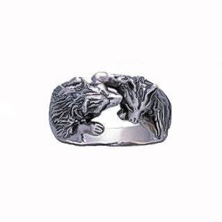 Sterling Silver Wolf Ring (size 04) Jewelry