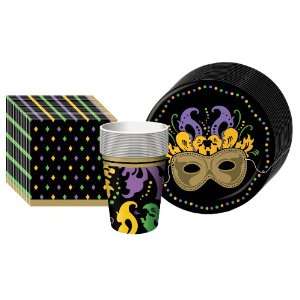  Mardi Gras Magic Supplies Pack Including Plates, Cups, and Napkins 
