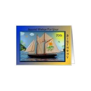  Birthday   70th / Sail Boat Card Toys & Games