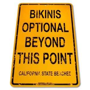  Bikinis Optional Beyond This Point Aluminum Sign Sports 