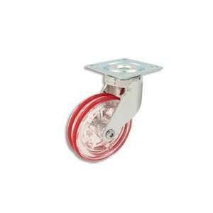  Cool Casters   Acrylic Modern Caster, Clear with Red Rings 