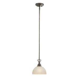 Winchester Collection 1 Light 53 Warm Bronze Mini Pendant with Creamy 