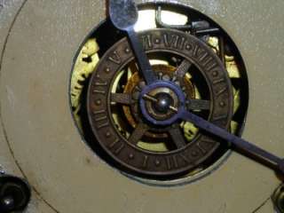 Antique Waterbury Clock Co Steeple Shelf Mantel 8 Day Reverse Painted 