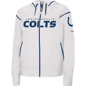  Indianapolis Colts  White  Womens Dazzle Trim Hooded 