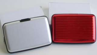 ALUMINUM WALLET RFID PROTECTION ~ USA SELLER ~ LOT OF 2 ~ 1 RED  
