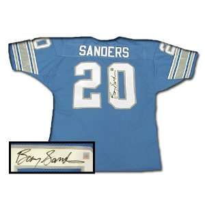   Barry Sanders Signed Authentic Style Lions Blue Jersey Sports