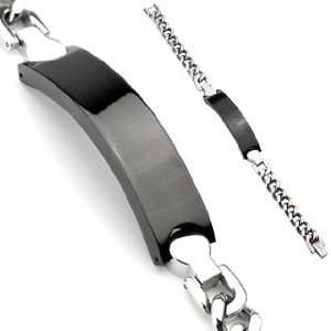   Chain Bracelet with Black Engraving Plate West Coast Jewelry Jewelry