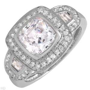 Dazzling Brand New Ring With 4.60Ctw Cubic Zirconia Made Of 14K White 