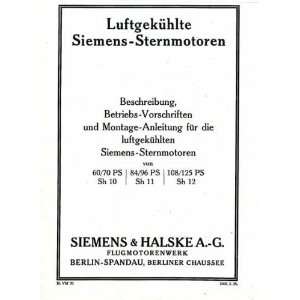   & Halske Sh 10 11 12 Aircraft Engine Manual   Siemens Halske Books