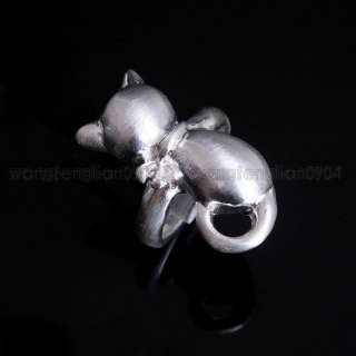 Metal Craft White Elegant Cat Ring  XL044  