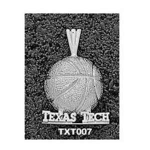  Texas Tech 1/2in Sterling Silver Basketball Pendant 