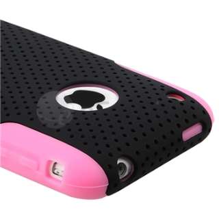  Soft Skin/Black Meshed Hard Case Cover For iPhone 3 3rd G 3GS  