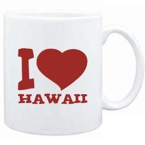  Mug White  I LOVE Hawaii  Usa States