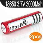 2x ultrafire 18650 3000mah rechargeable battery 3 7v 