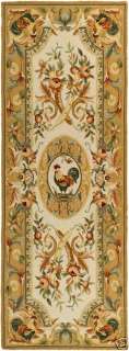 Hand hooked Rooster Taupe Wool Rug 2 6 x 6 Runner  
