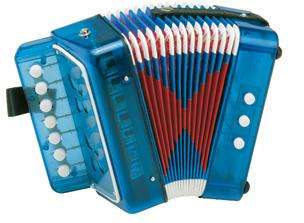 Blue Toy Accordion Accordian Ages 4+ Songs & Instructions Included 
