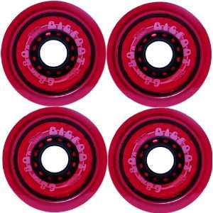 BIGFOOT Longboard Wheels 68mm 80a FUNNEL RED + BEARINGS 