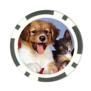  Puppy and kitten cute Poker Chip Card Guard Great Gift 