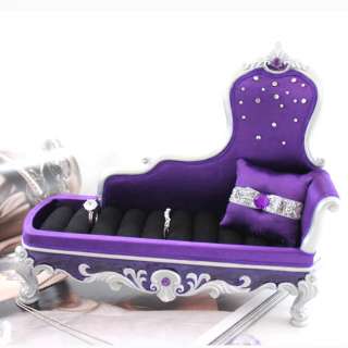 Chiffon Rose Victorian Chaise Lounge Ring Holder Purple  