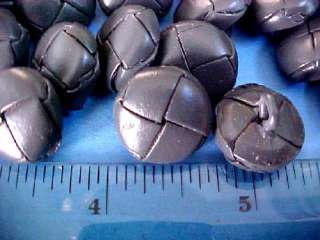 vtg 8 GREY DOME WOVEN LEATHER MOLDED BUTTONS  