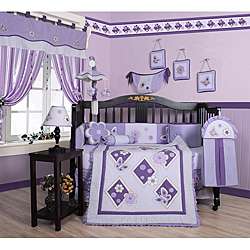 Lavender Butterfly 13 piece Crib Bedding Set  