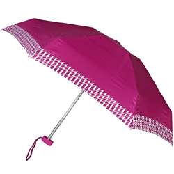 Leighton Purple Houndstooth Auto Compact Umbrella  