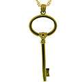 14k Yellow Gold Oval Key Necklace