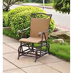 Valencia Resin Wicker/ Steel Frame Single Glider Chair  