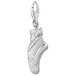 Sterling Silver Ballet Shoe Charm  