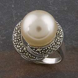   Water Pearl and Marcasite Ring (12 mm) (Thailand)  