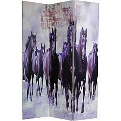 Canvas Double sided Horses Room Divider (China)  