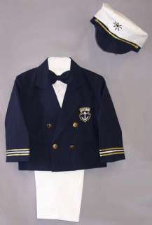 Toddler Boy Sailor Captain Navy Suit S M L XL 2T 3T 4T  
