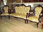 PC. ANTIQUE STYLE VICTORIAN SOFA SET 2 CHAIRS AND 1 SOFA Hand Tufted