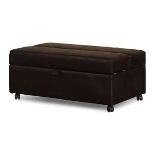  Glendale Ottoman with Pull Out Bed (Dark Brown) (18.9H x 