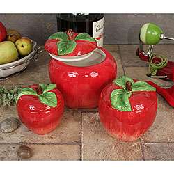 Loren Products 3 piece Apple Canister Set  