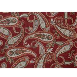 Hand hooked Charlotte Red Paisley Rug (5 x 76)  