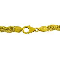14k Yellow Gold 7 inch Braided Arrow Link Bracelet  
