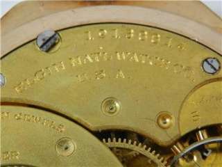 Old Vtg Octagon Elgin Pocket Watch Illinois Case Gold Filled Double 