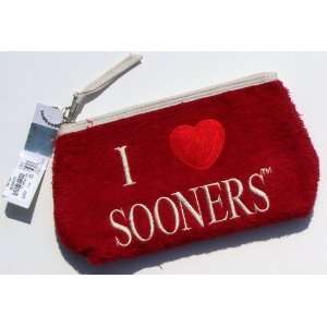 Oklahoma Sooners Embroidered (CRIMSON and CREAM) Terry Cloth Clutch 