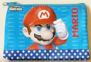 Super Mario Bros red hat blue Zipper Coin Purse Bag  