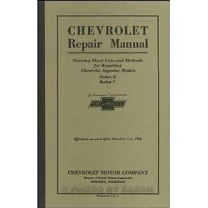 1925 1926 Chevrolet Repair Shop Manual Reprint Chevrolet  