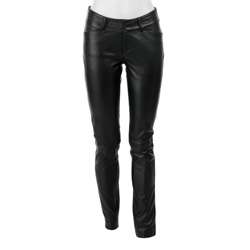 Avanti Womens Black Leather Pants  