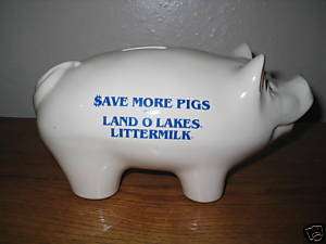 Advertising Ceramic Piggy Bank Land O Lakes Littermilk  