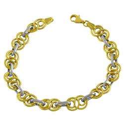 14k Two tone Gold Double Infinity Link Bracelet  