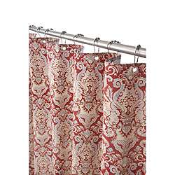 Red Damask Canvas Shower Curtain  