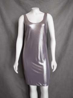 Vince Fall Metallic Silver Pewter Womens Cocktail Party Tank Dress 