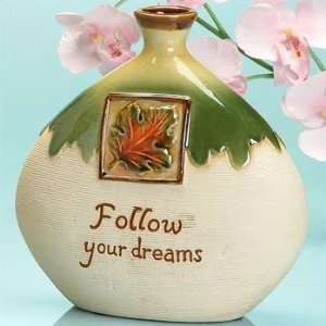  Green Vase Inspirational Message Follow Your Dreams 