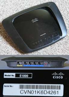 CISCO WIRELESS ROUTER LINKSYS E1000 2.4GHZ 300MBPS 2T2R 4 PORT 