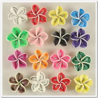 50 PCS Mixed Color Fimo Polymer Clay Plumeria Flower Beads 20mm  